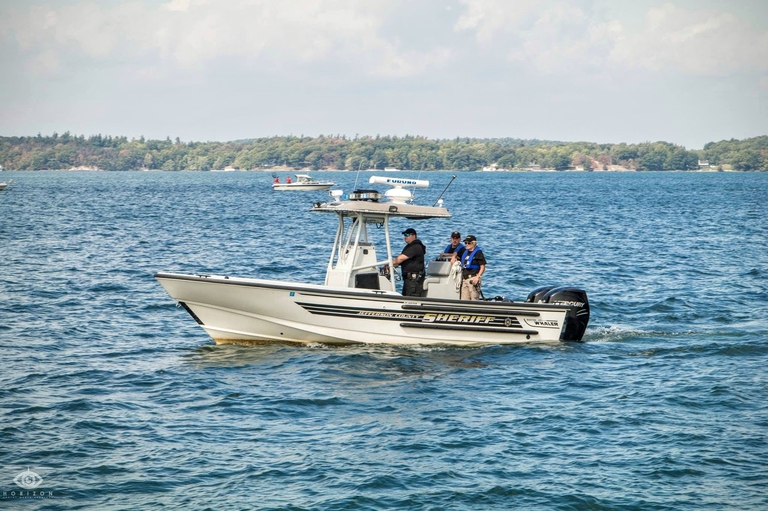 Sheriff patrol boat and crew